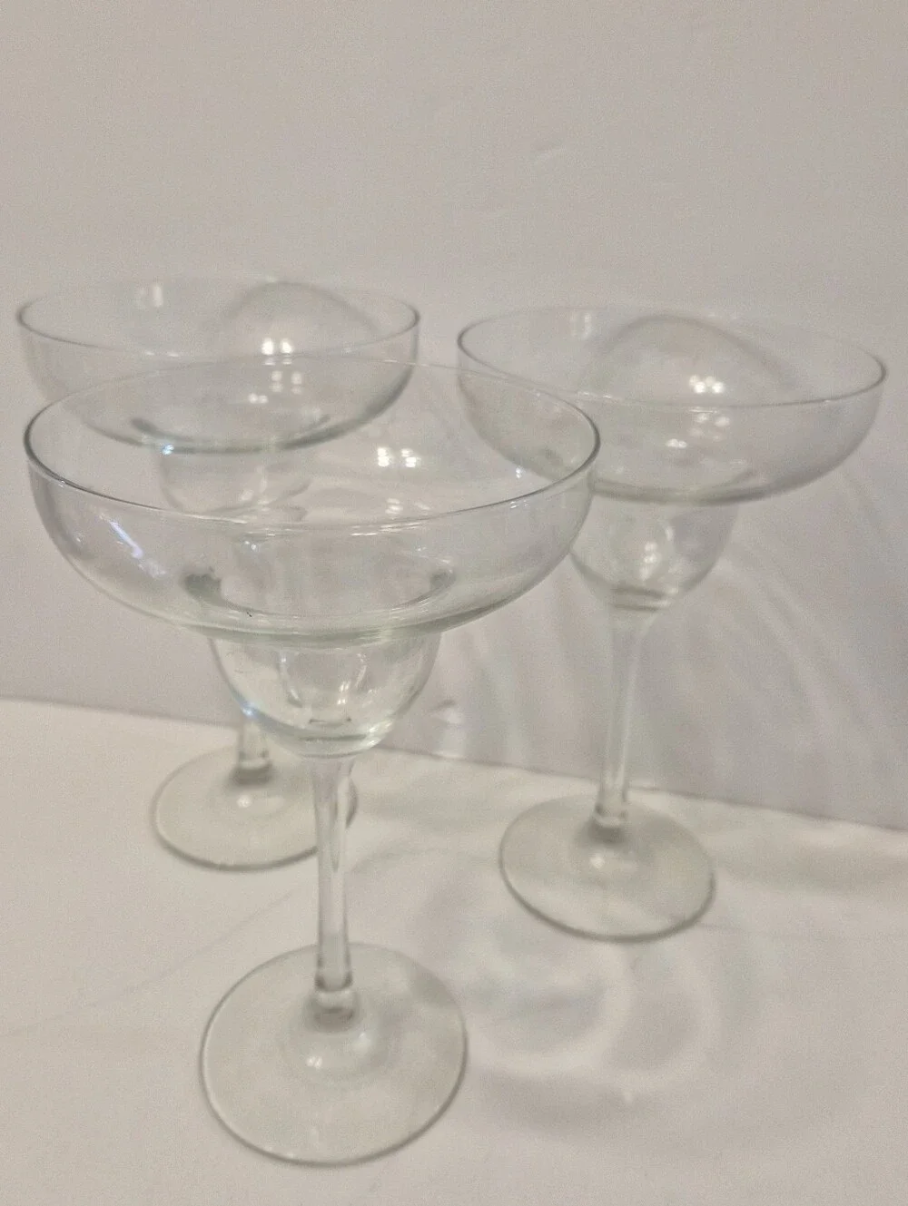 Clear Glass Margarita Coupe Glasses - Set of 3